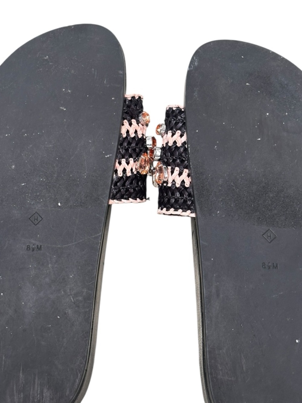 Halogen Raffia Crystal Beach Pool Sandal Slide - Picture 8 of 9
